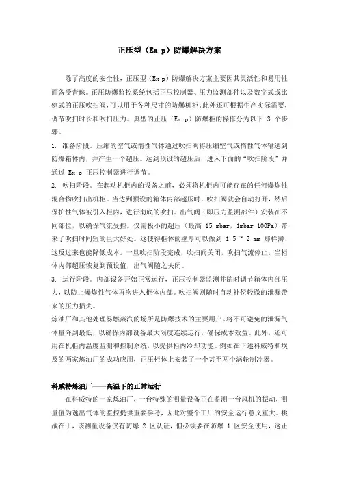 正压型(Ex p)防爆解决方案