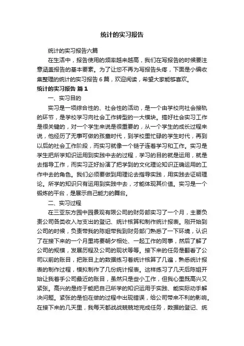统计的实习报告六篇