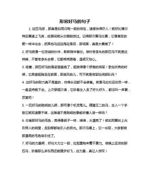 形容好马的句子