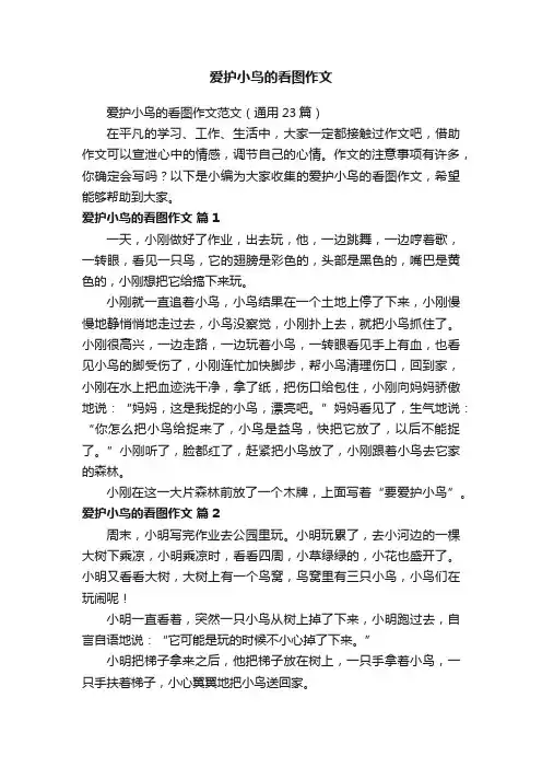 爱护小鸟的看图作文范文（通用23篇）