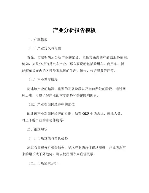产业分析报告模板