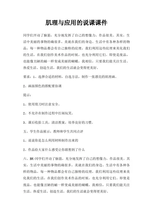 肌理与应用说课课件