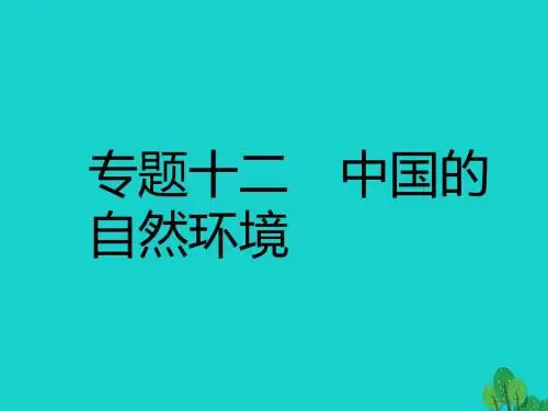 中考地理专题十二中国的自然环境复习课件