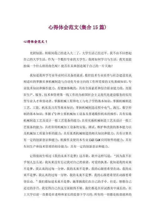 心得体会范文(集合15篇)