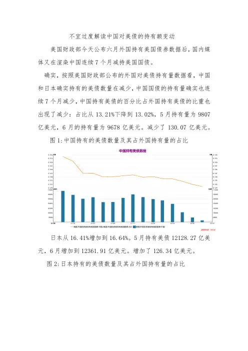 不宜过度解读中国对美债的持有额变动