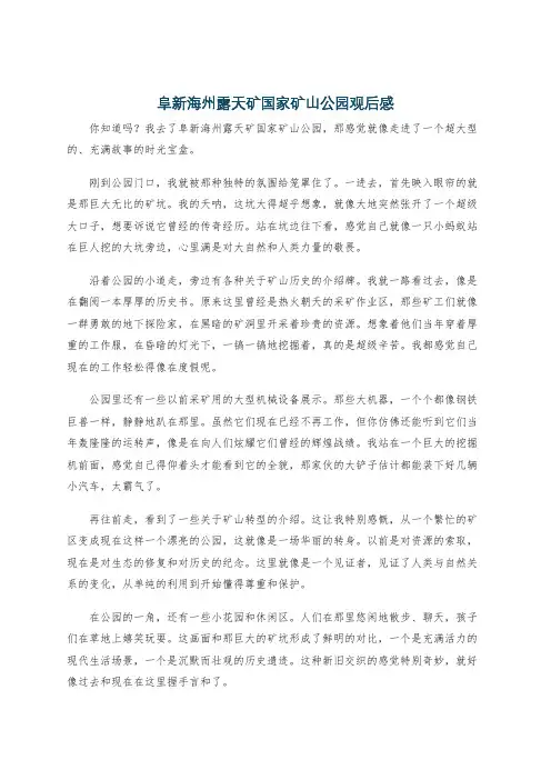 阜新海州露天矿国家矿山公园观后感