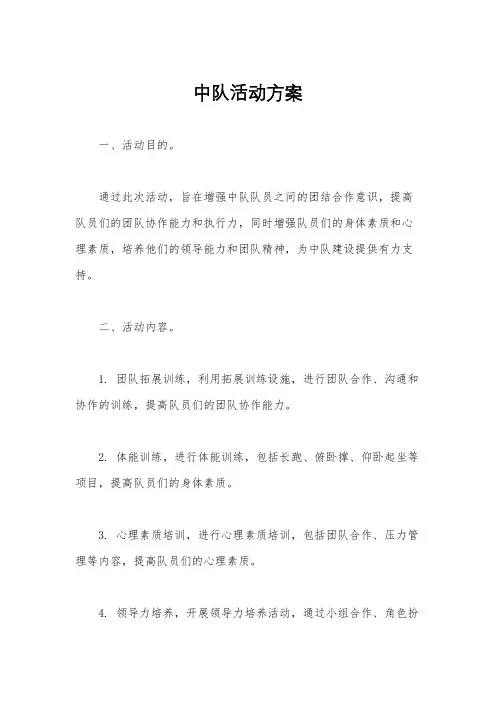 中队活动方案