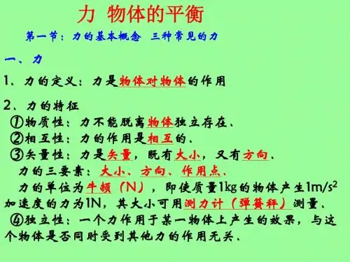 力的基本概念 三种常见的力汇总