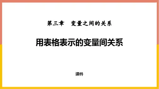 北师大版七年级下册数学《用表格表示的变量间关系》变量之间的关系培优说课教学复习课件