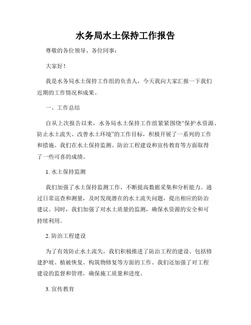 水务局水土保持工作报告