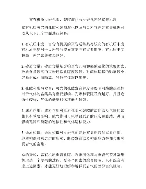 富有机质页岩孔隙、裂隙演化与页岩气差异富集机理