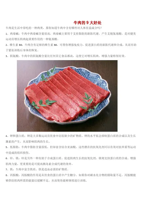 牛肉的9大好处