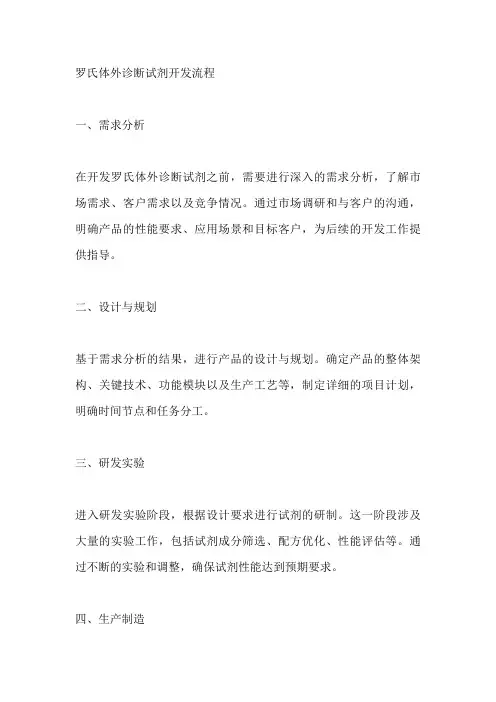 罗氏体外诊断试剂 开发流程