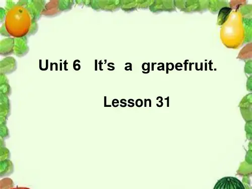 人教精通版五年级英语上册Unit 6  It’s a grapefruit. Lesson 31课件