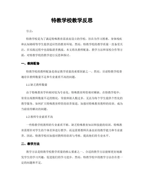 特教学校教学反思
