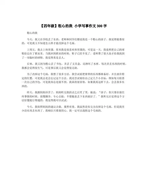 【四年级】粗心的我 小学写事作文300字