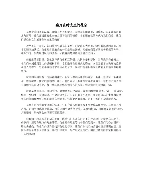 盛开在时光里的花朵