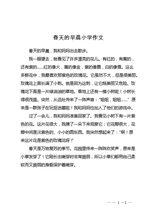 春天的早晨小学作文