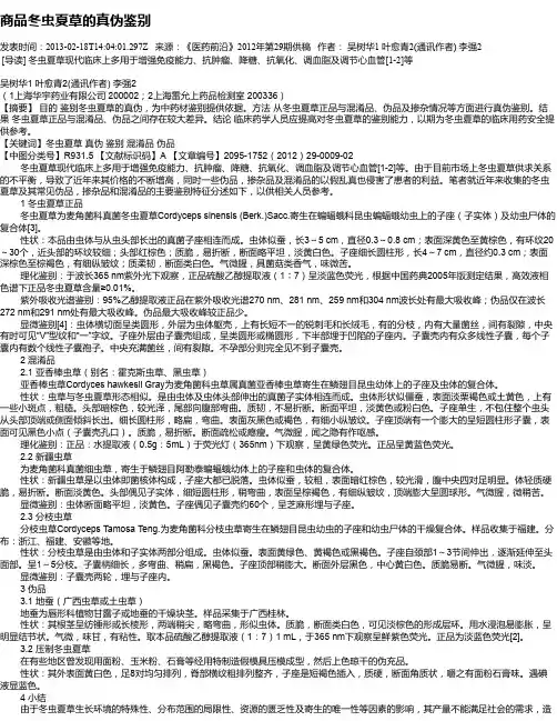 商品冬虫夏草的真伪鉴别