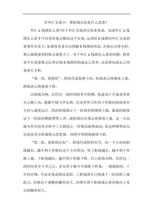 在外汇交易中,看影线长短是什么意思？