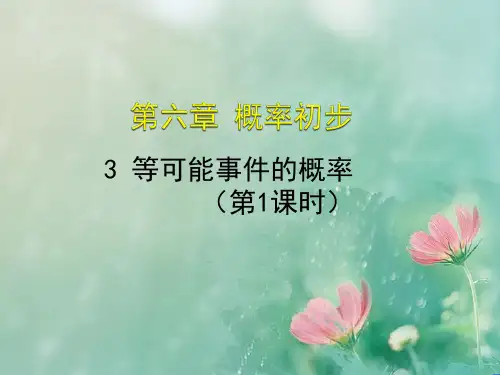 北师大版数学七年级下册 第六章   6.3等可能事件的概率(一)课件(共15张PPT)