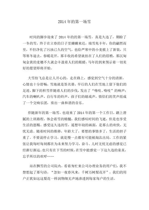 2014年的第一场雪