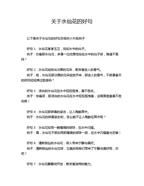 关于水仙花的好句