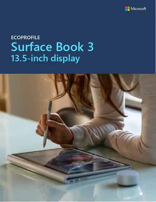 微软Surface Book 3 13.5英寸显示EcoProfile说明书