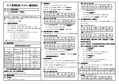 KSJ系列仪表Modbus通讯协议_A3V110527(1)