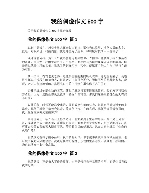 我的偶像作文500字