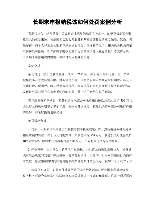 长期未申报纳税该如何处罚案例分析