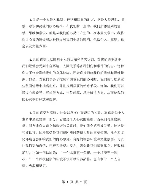 心灵的感受作文范文