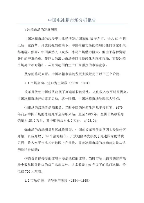 中国电冰箱市场分析报告
