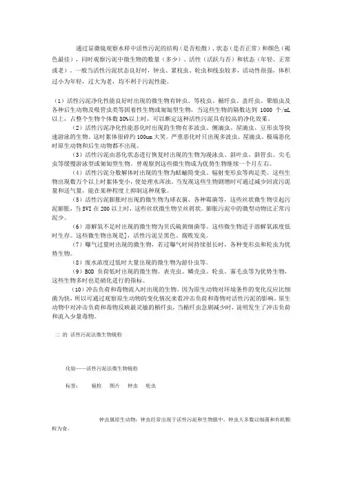 污水处理镜检总结