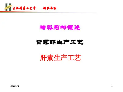 糖类药物生产工艺 课件 ppt