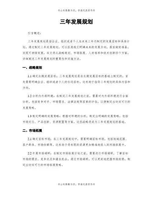 三年发展规划