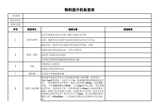 物料提升机检查表
