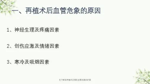关于断指再植术后预防血管危象的护理课件
