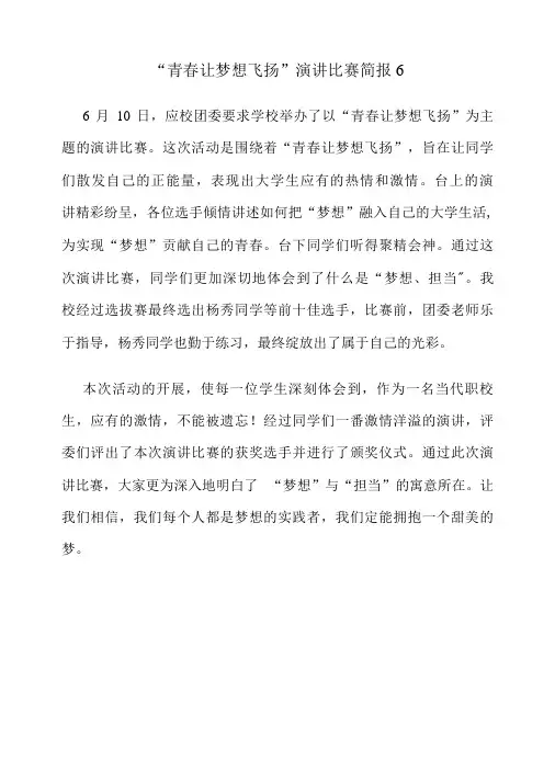 青春让梦想飞扬简报