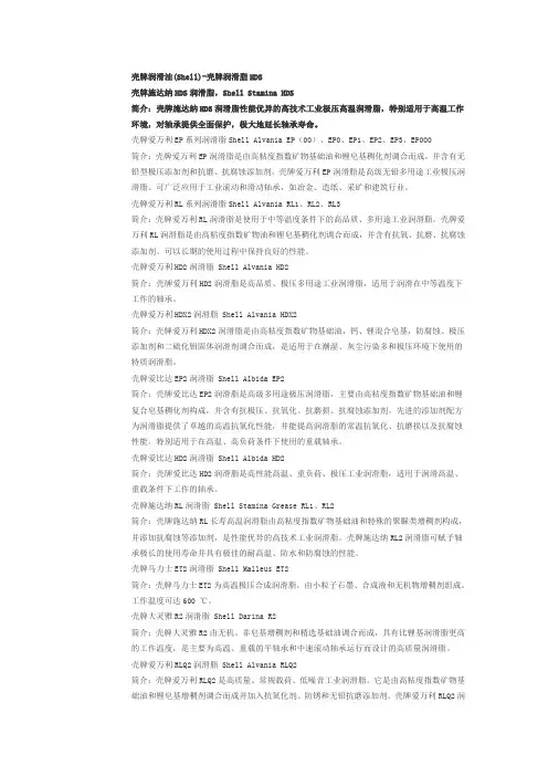 壳牌润滑油HDS