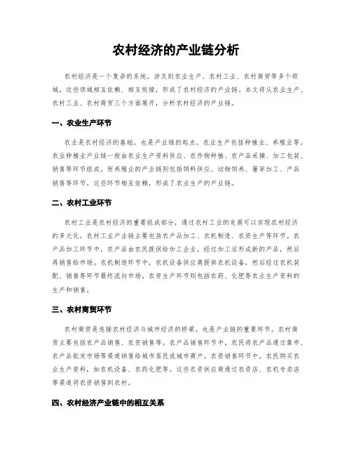 农村经济的产业链分析