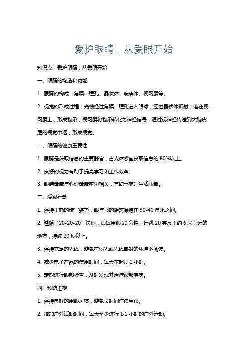 爱护眼睛,从爱眼开始