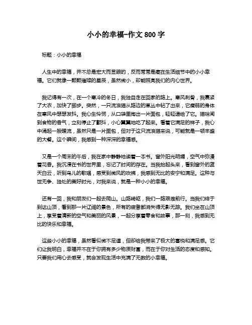小小的幸福-作文800字
