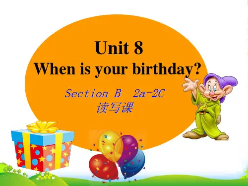 人教版七年级英语上册 Unit8 Section B 2a-2c 课件(20张)