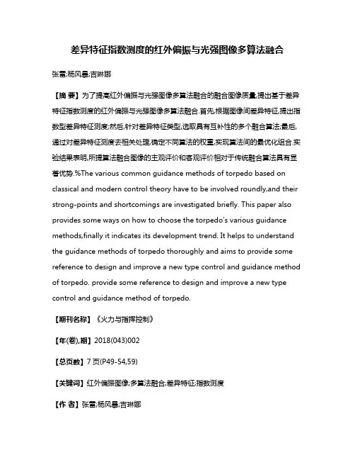 差异特征指数测度的红外偏振与光强图像多算法融合