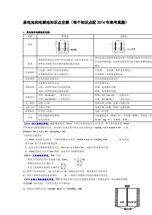 、原电池和电解池真题