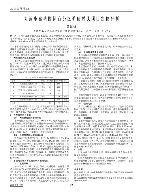 大连小窑湾国际商务区游艇码头项目定位分析