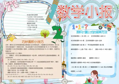 可爱卡通简洁数学小报手抄报word模板