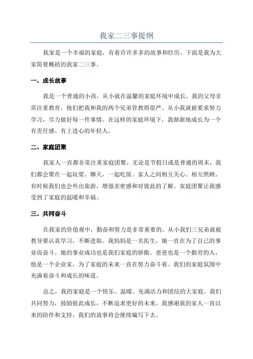 我家二三事提纲