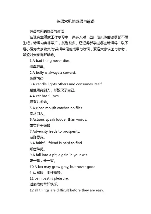 英语常见的成语与谚语